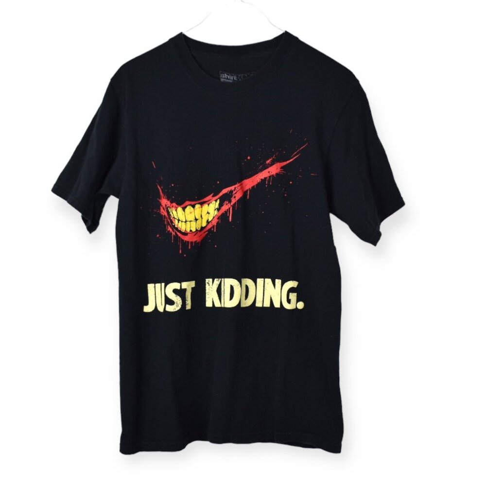 Joker DC Shirt Punch S Adult Unisex Just Kidding Batman 100% Cotton Short Sleeve